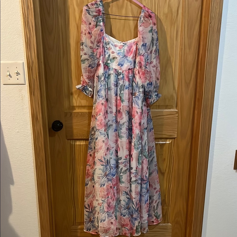 Floral Chiffon Maxi Dress